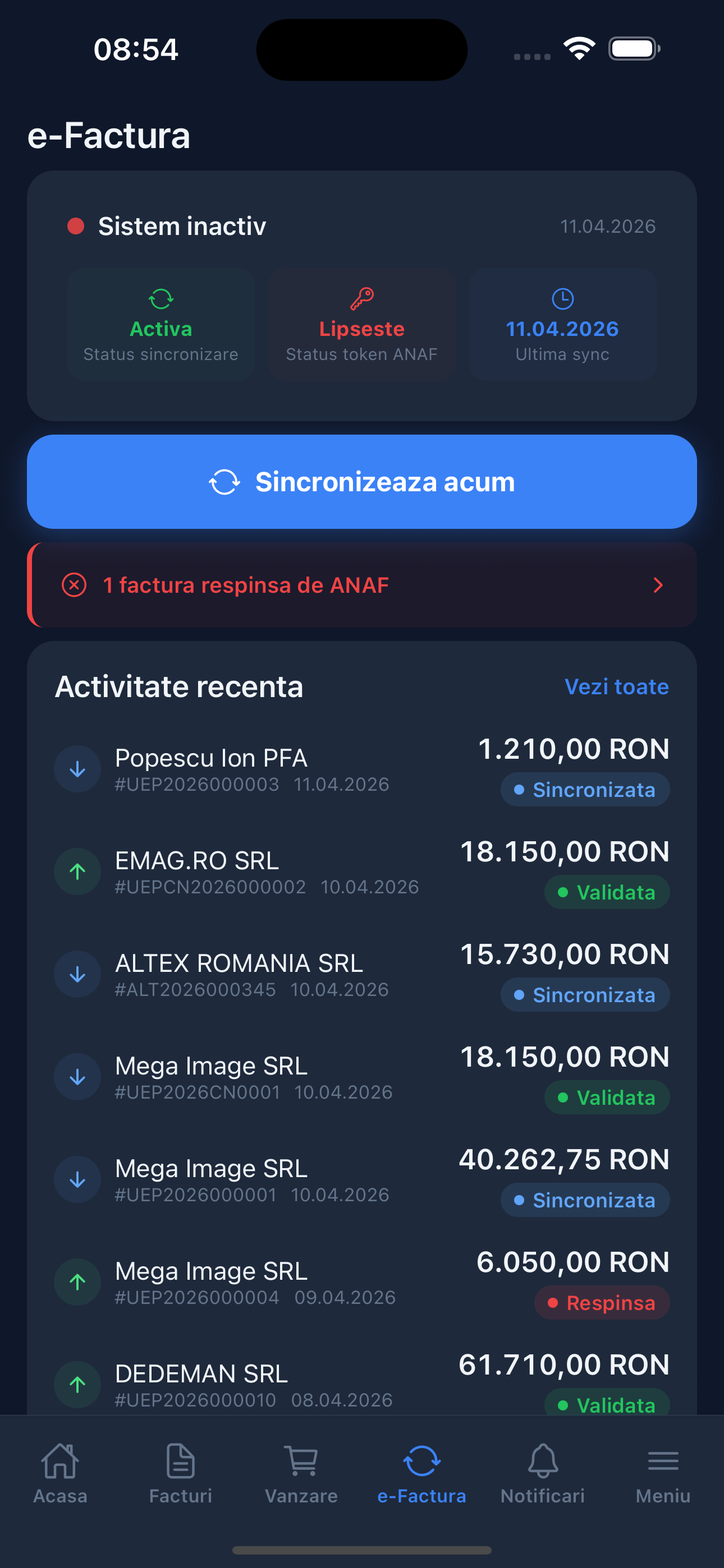 Storno program facturare