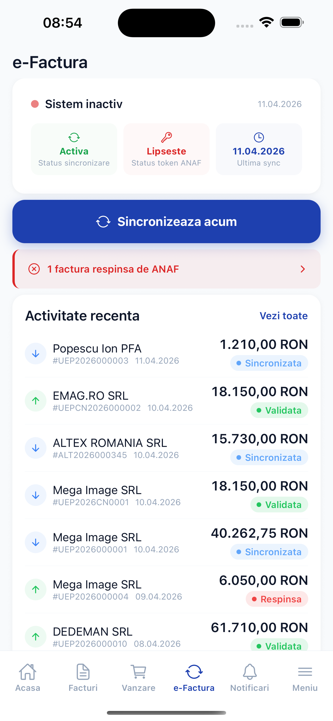 Storno program facturare